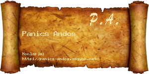 Panics Andos névjegykártya